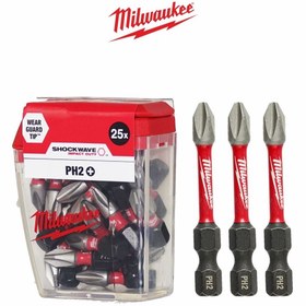 Resim Mılwaukee Bits Uç Ph2 25mm 25'li Shockwave T4932430853 