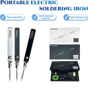 Resim Taşınabilir Elektrikli Lehim Seti, USB Şarj Edilebilir Lityum Pil Güçlü Kaynak Kalemi, Kolay Kullanım, Yüksek Isıtma Hızı, Ev ve Dış Mekan Kullanımı için DIY Onarım Alet Seti, Nikrom Isıtma Elemanlı Tabanca Stili 