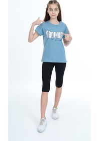 Resim Toontoy Kids Toontoy Kız Çocuk Ordınary Yazı Baskılı Kaprili Takım Mavi 