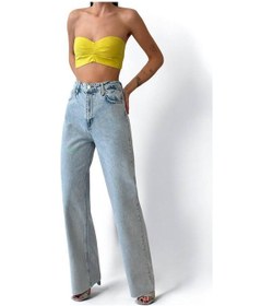 Resim Lacarino 7937 Wıde Leg Kadın Jean Pantolon Lıght Blue 