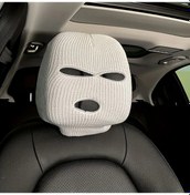 Resim Globalbloom Beyaz 1 Adet Balakava Tasarımlı Araç Başlığı Kılıfı Esnek Polyester 