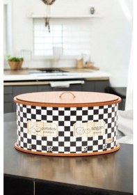 Resim Morponi Ahşap Bölmeli Patates Soğanlık Büyük Boy Patates Soğan Kovası Lüks Sebzelik Sepeti Ahşap - Beyaz 