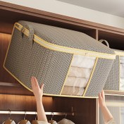 Resim HEART LEAF Ekstra Büyük Kilit & Dalga Desenli Giysi Saklama Çantası - Fermuarlı Katlanabilir Polyester Düzenleyici, Taşınma için Saplı, Mevsimlik Giysiler, Yatak Altı ve Dolap Organizasyonu, Bohem Tarzı, Dayanıklı Saplar, Yatak Altı Depolama 