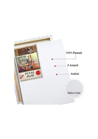 Resim Tuval Arkadan Zımbalı Astarlı 6 Adet Resim Tuvali 35 x 50 Öğr 