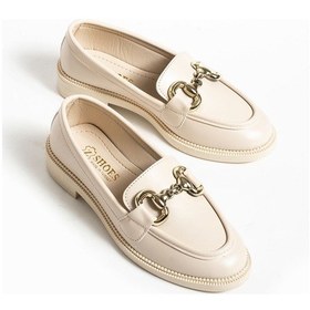 Resim Jane Kadın Loafer Makosen Casual Toka Detay Günlük Ayakkabı Bej 