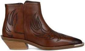 Resim Kahverengi Fermuarlı Nakışlı Kadın Kovboy Bot Biasca 