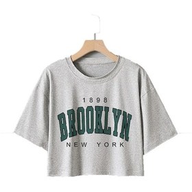 Resim Dayuhu Los Angeles 91 Brooklyn Grafik Kırpma T-shirt - Rahat Kadın Spor Üstflorosein Florosein 