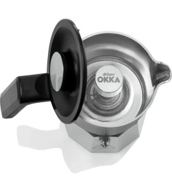 Resim Arzum Çelik OK0027 Okka Rich Moka Pot Karıştırıcılı Metal Italyan ve Türk Kahve Makinesi - Krom C / F Tur 
