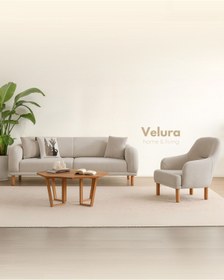 Resim Velura Home & Living Lara Koltuk Takımı & Oturma Grubu - Krem (3+1) 