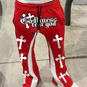 Resim Erkekler için rahat düz renkli jogging pantolonu, Spor ve günlük cepli erkekler için ip bağlantılı pantolon 