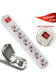 Resim Arslanlar Ars 6'lı Anahtarlı Topraklı Grup Priz Klemensli (kablosuz) H.f. 