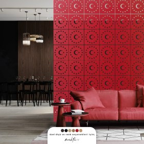 Resim Makta ® Perde Paravan | Lazer Kesim Ahşap Sarkıt Seperatör, 4'lü Panel Levha Seti 