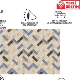 Resim Tink Kendinden Yapışkanlı Renkli Balık Sırtı Mermer Desenli Pvc Panel 41 x 62 cm (4 Adet) 1 M² 