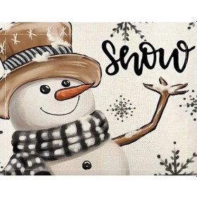 Resim Snow Kardan Adam Desenli Amerikan Servisi Dikdörtgen 35 X 50 Cm Çok Renkli 