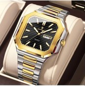 Resim Fochsia Poedagar Erkek Şık Çok Yönlü Kuvars Saat Paslanmaz Çelik Kayış Su Geçirmez Tarih 672 Altın Siyah Diğer 