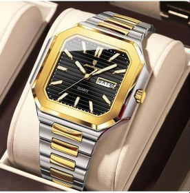 Resim Fochsia Poedagar Erkek Şık Çok Yönlü Kuvars Saat Paslanmaz Çelik Kayış Suya Dayanıklı 672 Altın Beyaz Diğer 