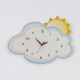 Resim caju art & decoration Bulut Arkasında Güneş Dekoratif Çocuk Odası Duvar Saati 