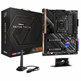 Resim Asrock X670E TAICHI AMD X670E Soket AM5 DDR5 6600 Mhz (O.C) Wi-Fi 6E M.2 E-ATX Anakart 