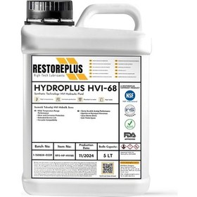 Resim Restoreplus Hydroplus Hvı-68 Sentetik Teknoloji Hvı Hidrolik Sıvısı 5 L 