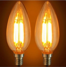 Resim 6 Adet E14 Ince Duy Buji Mum Amber Renk 4 Watt Rustik Led Ampul E 