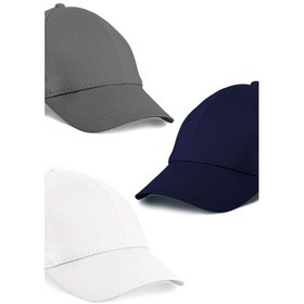 Resim Unisex 3'lü Set Gri,beyaz Ve Lacivert Renk Beyzbol Şapka - Unisex Çok Renkli 