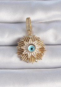 Resim Dodes Pirinç Gold Renk Nazar Boncuklu Saçaklı Yıldız Figür Ajda Charm Tg27bc1014 Çok Renkli 