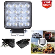 Resim 10-30v 48w 16 Ledli Kare Çalışma Lambası 9918 