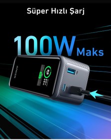 Resim Anker, 735 Prime, 20.000mAh Powerbank, İki yüksek güçlü USB-C port ve bir USB-A port, Süper Hızlı Şarj ile Ultra Yüksek Kapasiteli Güç Bankası, 200W 