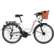 Resim Bisan Sandy Sepetli Şehir Bisikleti 43cm V 26 Jant 21 Vites Pembe Beyaz 