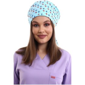 Resim Turkuaz Baklava Desenli Cerrahi Bone - Doktor Bone-Standart-2404 Turkuza Baklava 