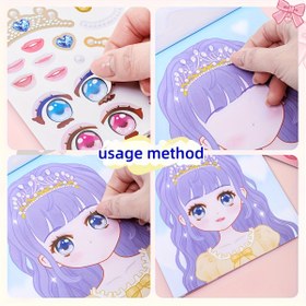 Resim Moda Bebek Tasarımlı DIY Yüz Sticker Kitabı - Yeniden Kullanılabilir Stickerlar ile Yaratıcı Eğlence, Güzellik Yüz Sanatı ve Etkileşimli Aktiviteler için Giydirme Oyun Seti - Parti İkramları veya Hediyeler için Mükemmel 