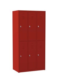 Resim Metal Soyunma Dolabı 6 Kişilik İşçi Soyunma Dolabı 99x32x185 Kırmızı / Kırmızı 