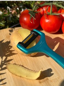 Resim Solingen Pırıltılı Turkuaz Sapan Soyacak Paslanmaz Alman Çeliği, Ergonomik Sap, Yüksek Keskinlik-254 Mavi 