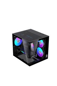 Resim GM Game Master Gm-X1 Tuştan Değişmeli 3x Rgb Fanlı Gaming Mini Akvaryum M-Atx 
