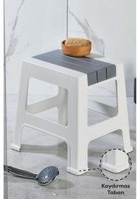 Resim Vienev Plastik Küçük Tabure Gri Gri 