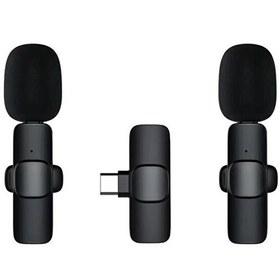 Resim K9 Type-C 2 Adet Kablosuz Yaka Mikrofonu 