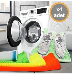 Resim Malzek Ultra Lüx 4 Adet Fermuarlı Ayakkabı Yıkama Filesi Yzr122187 Beyaz 