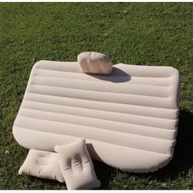 Resim caraks Araba Koltuğu Yatağı Otomobil Arka Koltuk Için Şişme Yatak Komprösörlü Şaft Destekli Bej Renk 