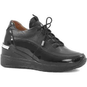 Resim Celal Gültekin Kadın Siyah Dolgu Topuklu Rugan Deri Sneaker 