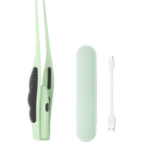 Resim Teltree Çift Işıklı Kulak Kiri Temizleme Seti - Yeşil Metal Saklama Kutusu İle Yetişkin Ve Çocuklar İçin 