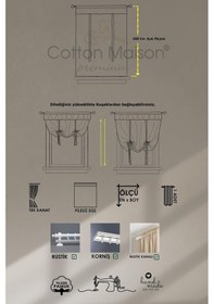 Resim Potlu Keten Tül Perde Ekru Krem 