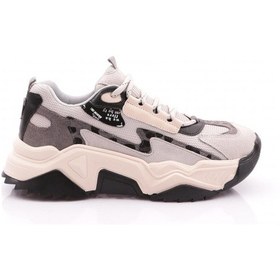 Resim Dgn 65135 Kadin Kalin Taban Spor Ayakkabi 65135-2027-R12561 Buz - Siyah 