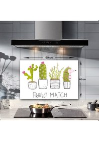 Resim Decorita Cam Ocak Arkası Koruyucu | Perfect Match | 40cm x 60cm 