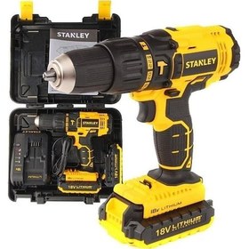 Resim Stanley SBH20D2K-TR 18V 2Ah Li-Ion Kömürsüz Çift Akülü Darbeli Matkap 