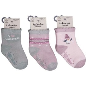 Resim Katamino Zerin Abs'li Kız Bebek Havlu Soket Çorap K45908 Asorti ASORTİ 