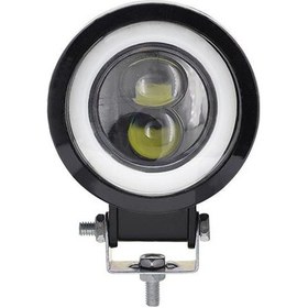 Resim Motosiklet Farları 3 Inç 30 W Yuvarlak Melek Gözler Led Lens Spot Sis Lambası Işın Motosiklet Aksesuarları Sürüş Çalışma Işığı 1 Piece 