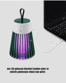 Resim Mor Işıklı Şarjlı Böcek Öldürücü Lamba Ev, Balkon Ve Kamp Muratech - 45 Kullanımına Uygun 