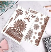 Resim 12 Adet 2022 Yeni Avrupa Ve Amerikan Kırmızı-kahverengi Dantel Dövme Çıkartma Su Geçirmez Tatil Partisi Dayanıklılık İle 