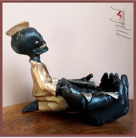 Resim Yüksek İskelet Heykel, El Figürü, El Yapımı Tabak, Dekoratif Kü 