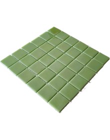 Resim MozaiKristaL Yaşam Alanlarının Tüm Yüzeyleri Için Cam Mozaik. Renk: Mint Yeşili. Cam Ölçüsü: 50X50 Mm. File Ölçüsü: 31.5X31.5 Cm. ( 1 Kutu = 10 File Karo = 1 M2 Fiyatıdır. ) 